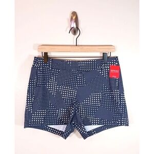 Spanx Sunshine Shorts 4 Inch Dot Patch Midnight Navy White Stretch Size M NWT